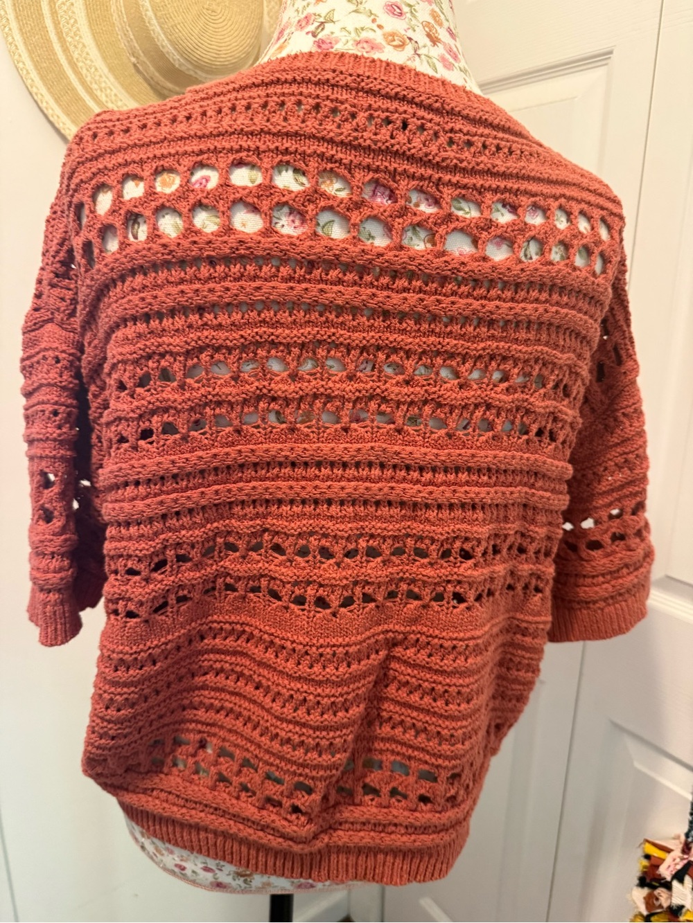Universal Thread Rust Crochet Knit Top - Picture 3 of 4